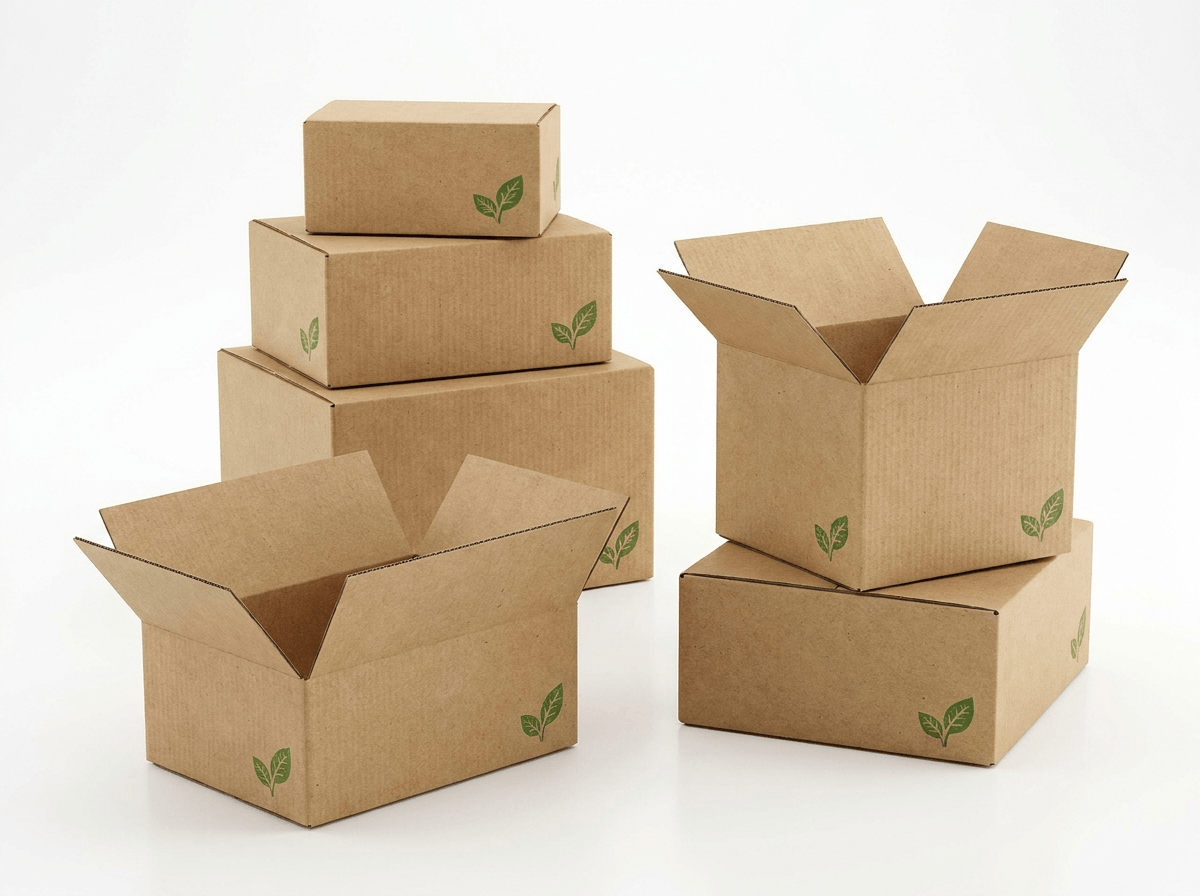 Eco-friendly recycled kraft shipping boxes