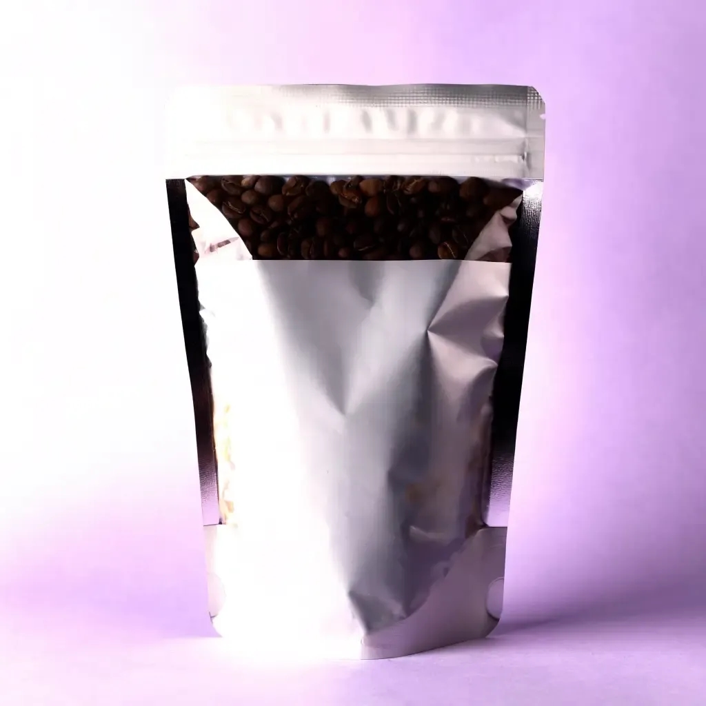 Resealable stand-up mylar pouch with matte finish