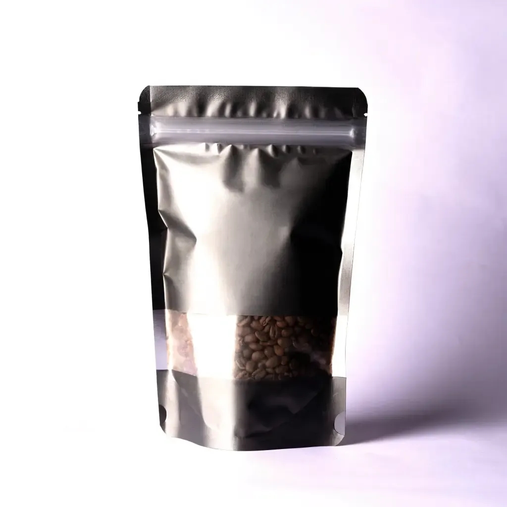Resealable stand-up mylar pouch with matte finish