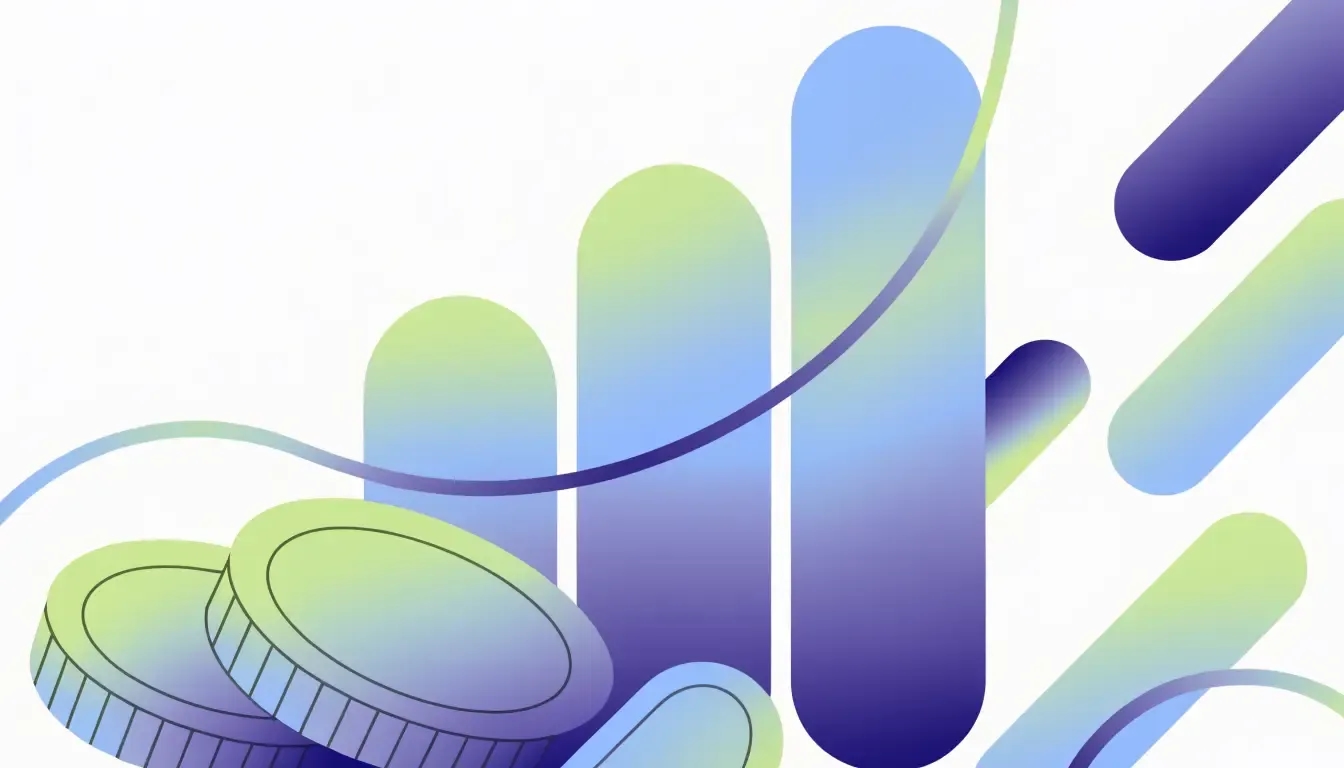 Abstract finance growth illustration in Print and Package brand colors