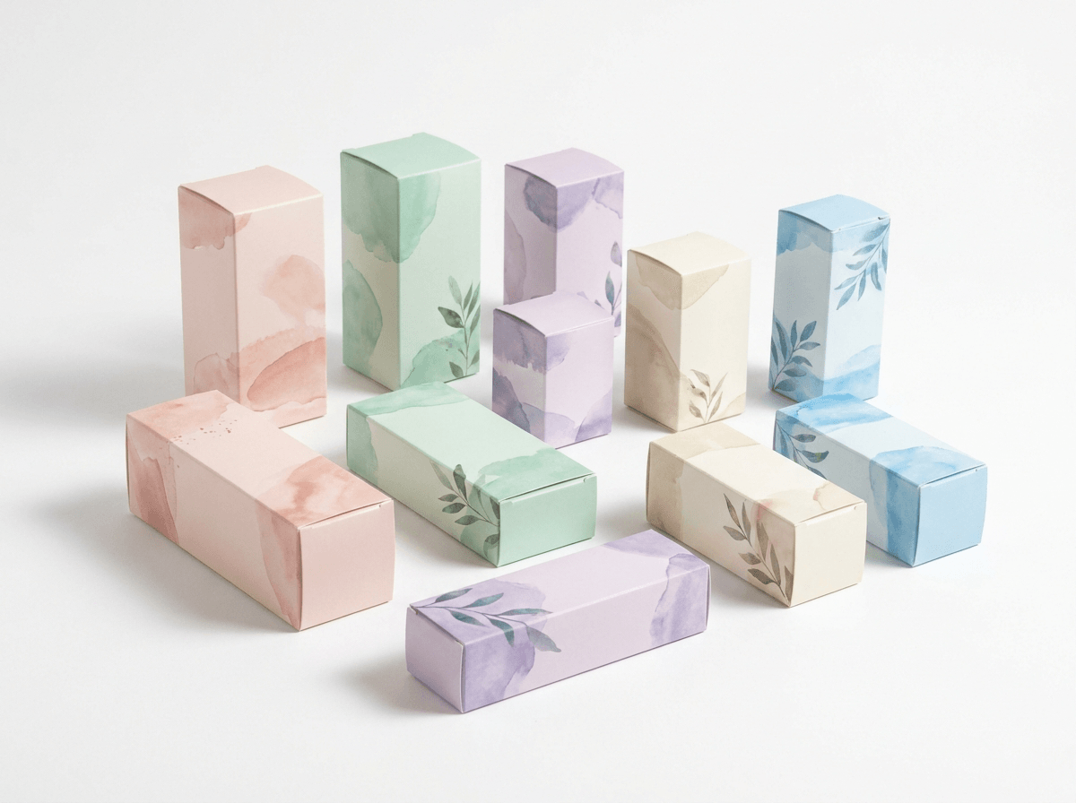 Retail folding carton boxes for cosmetics and supplements