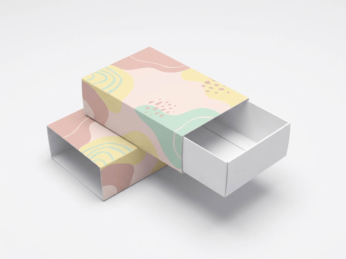Custom printed sleeve box with sliding inner tray