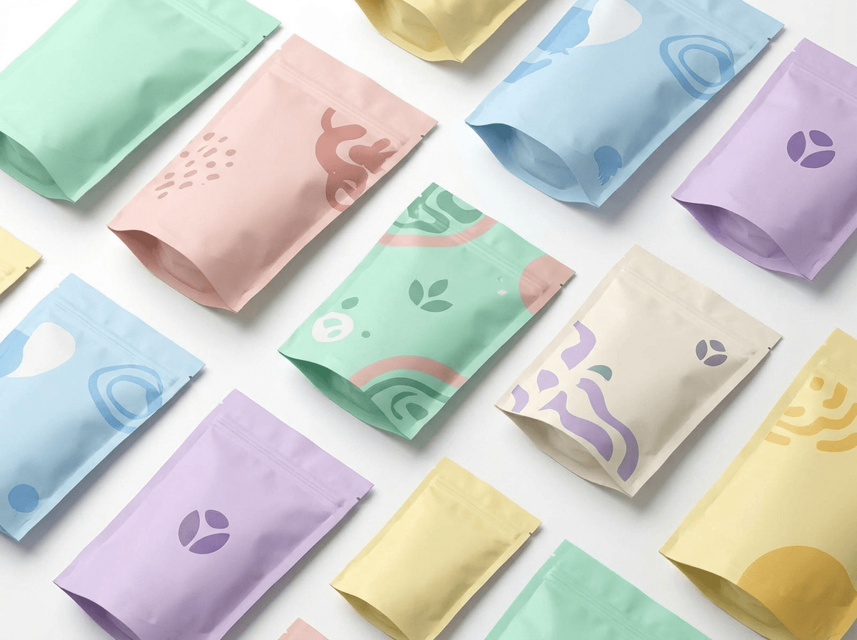 Custom printed flat lay-flat pouches and sachets