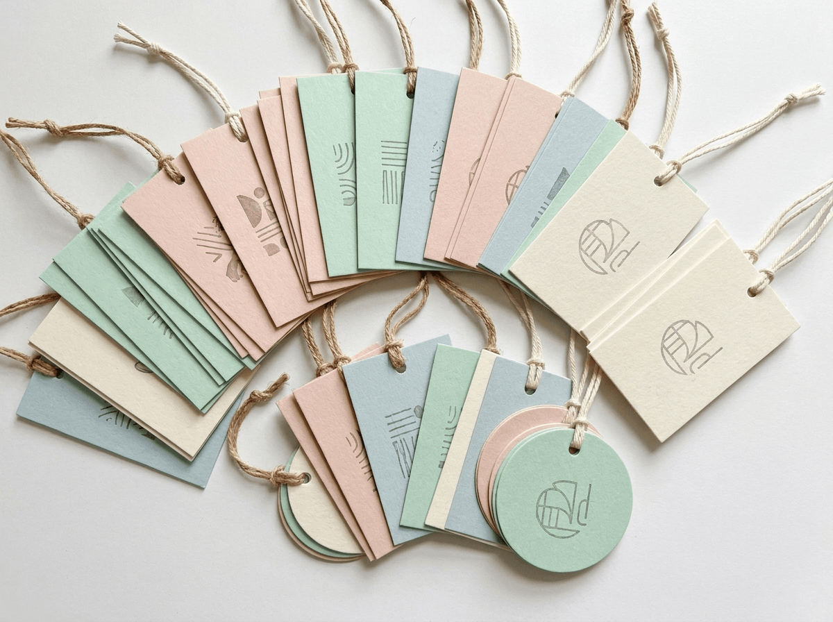 Custom printed hang tags and swing tags with string