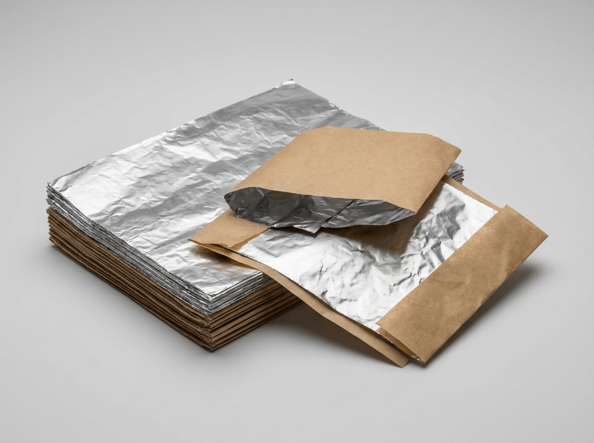 Foil-lined paper burrito wrap sheets for food wrapping