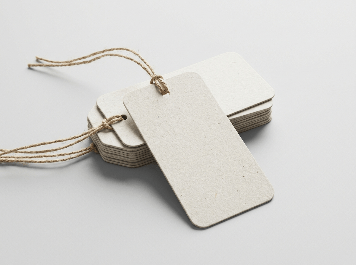 Custom printed paper hang tags with string