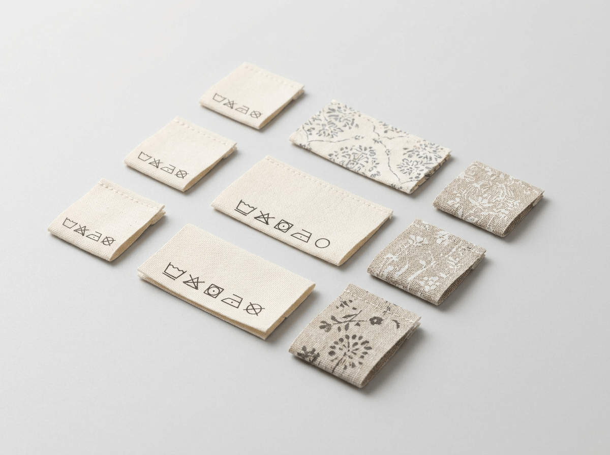 Small fabric care labels and printed quilt labels