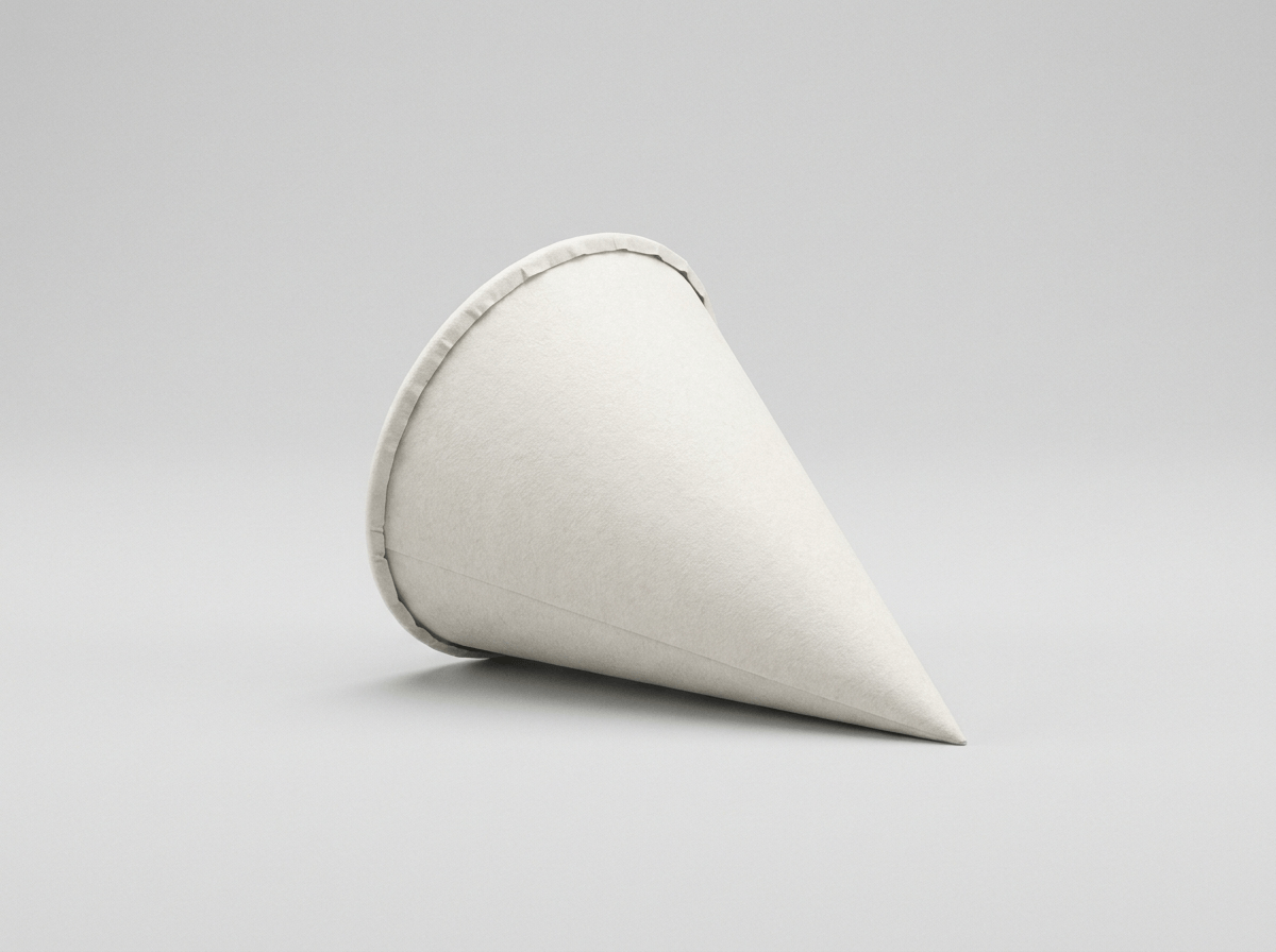 A conical paper snow-cone cup