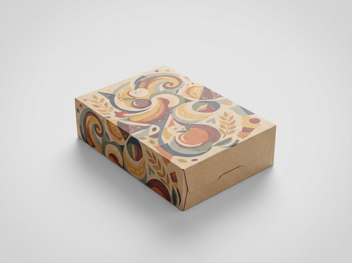 A custom printed cereal box