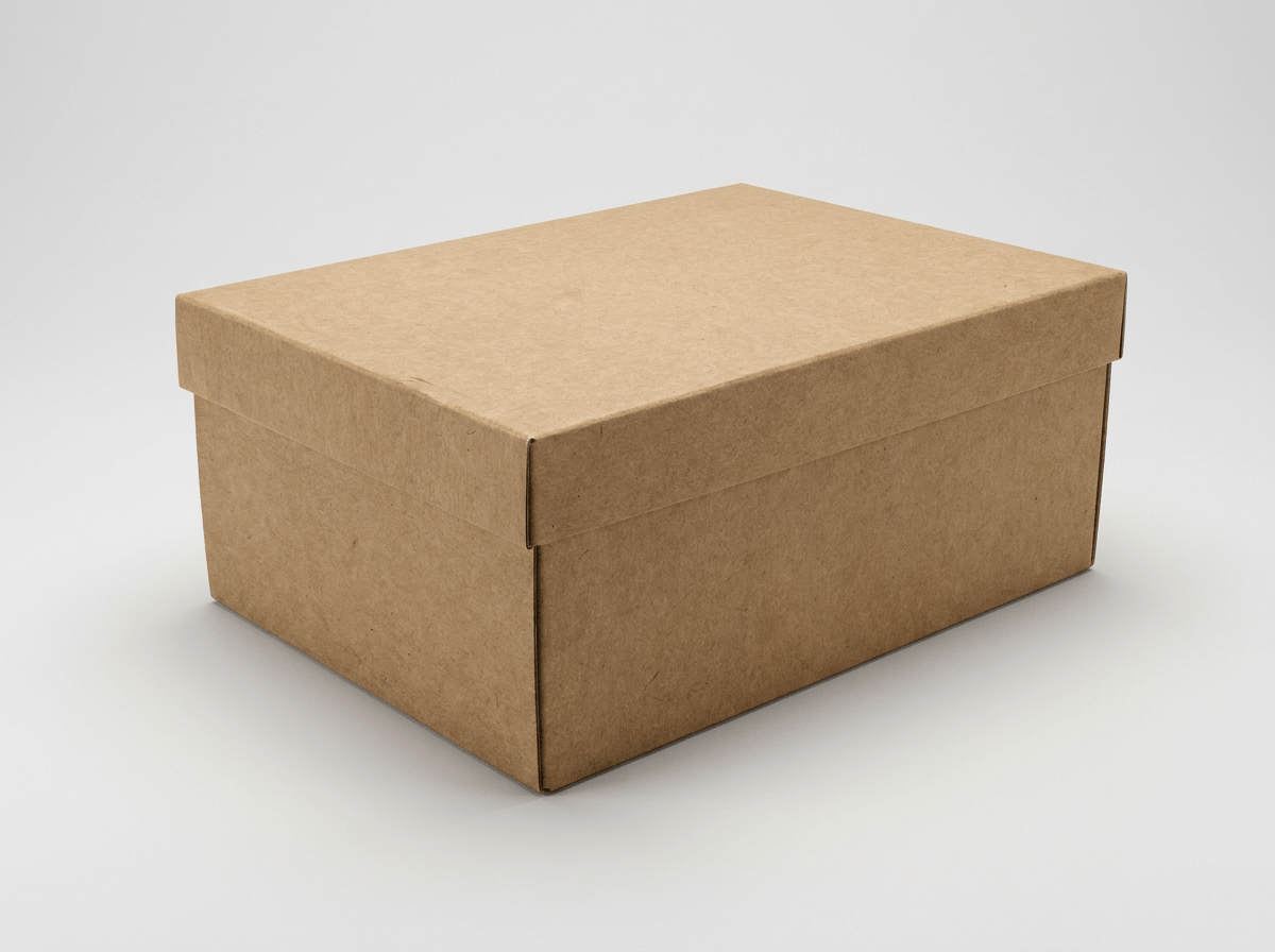 A printed document file box with a lid