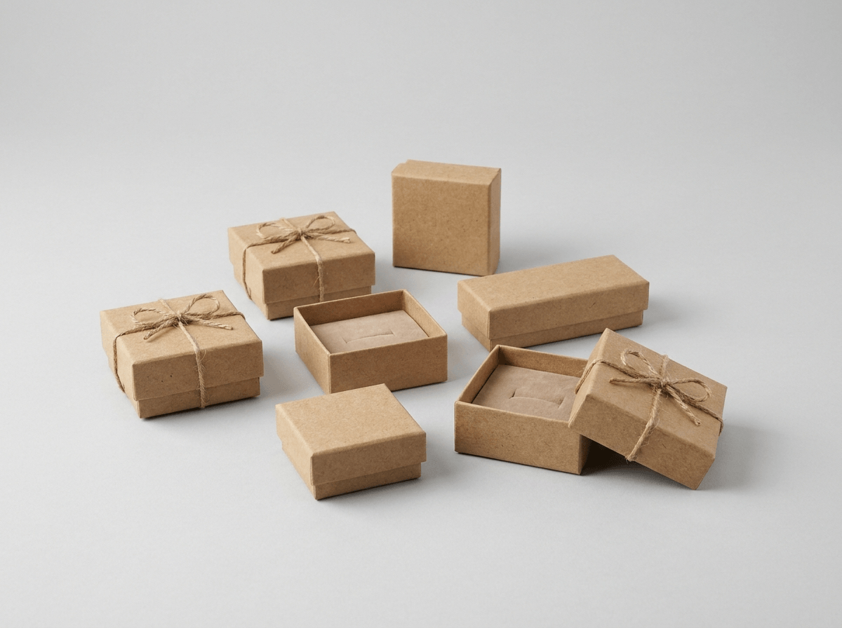 Small natural kraft jewelry gift boxes