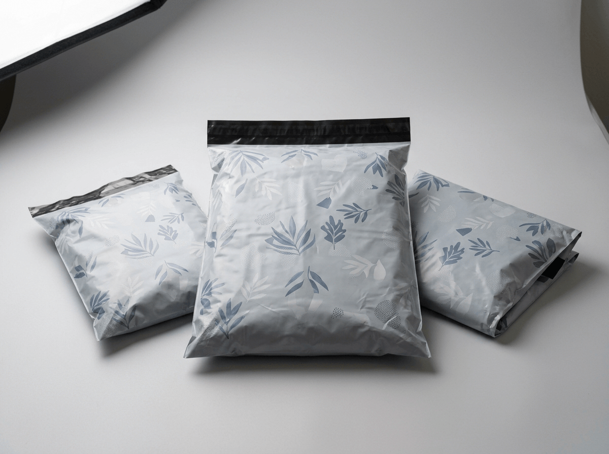 Printed poly garment shipping bags for clothing