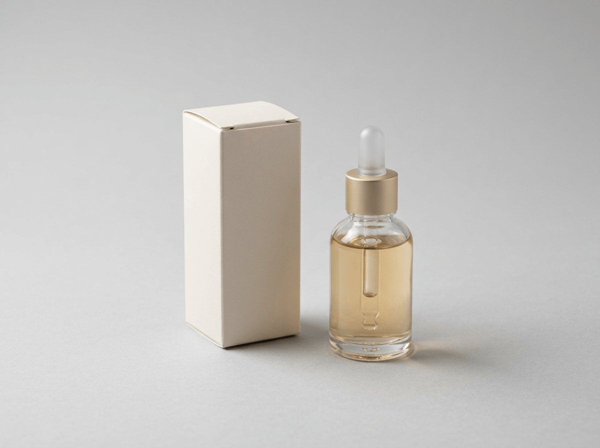 A small cosmetic carton with a beauty product beside it