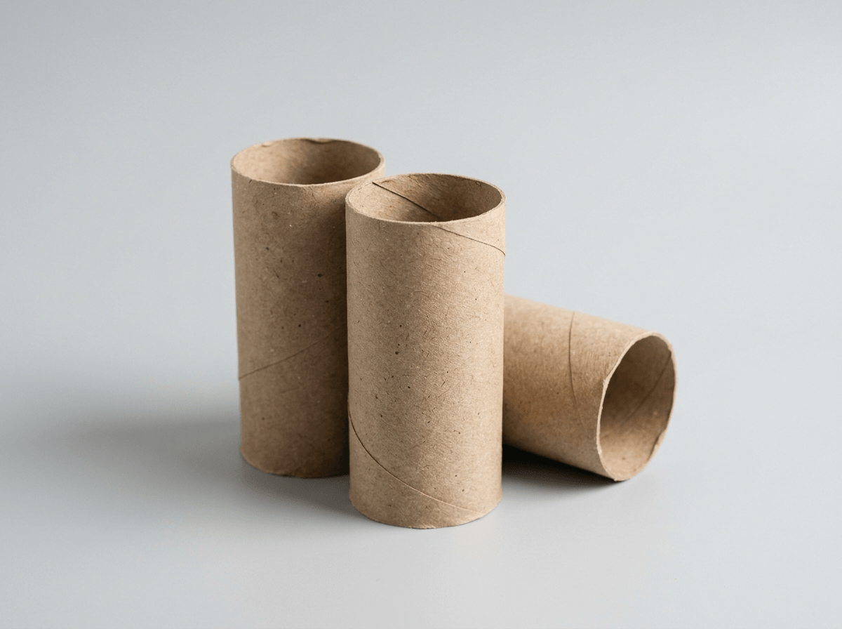 Plain cardboard toilet paper tubes