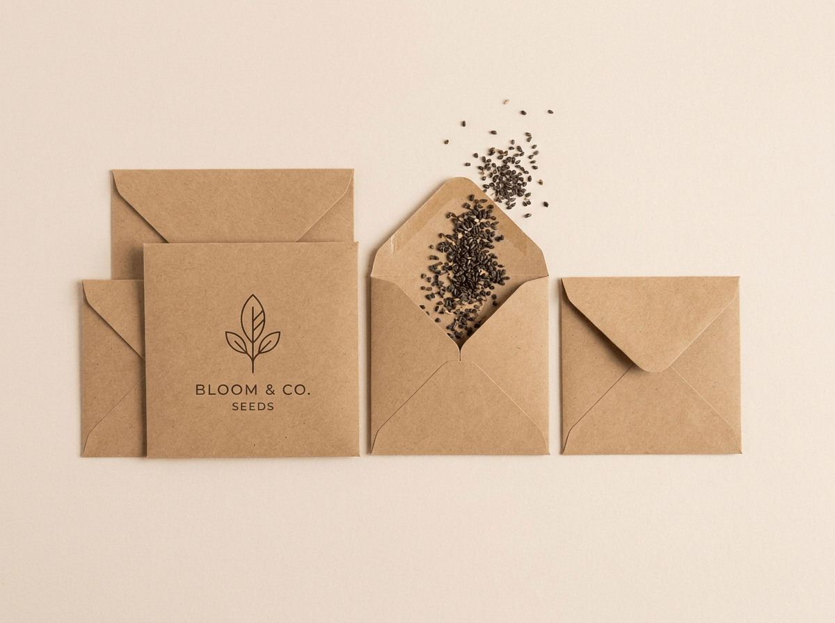 Small kraft coin envelopes in graduated sizes with gummed flaps